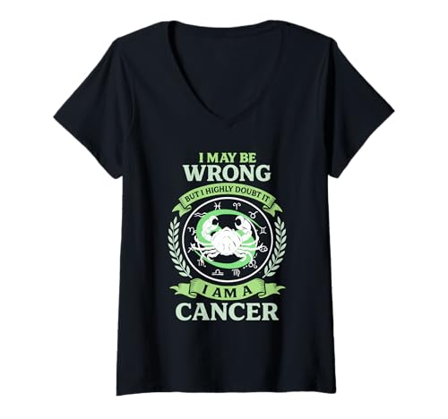 Mujer horóscopo astrología divertido del zodíaco cáncer camiseta cuello v