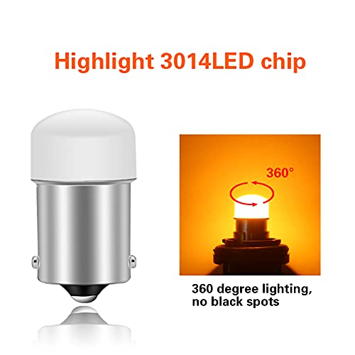 Duabhoi 1156 Led 1141 Ba15S 1003 7506 P21W 1073 3497 Bulb Replacement For Car Camper Rv Tail Side Marker Parking Turn Signal Interior Indoor Lights Lamp 4Pcs Amber Yellow #TOP3