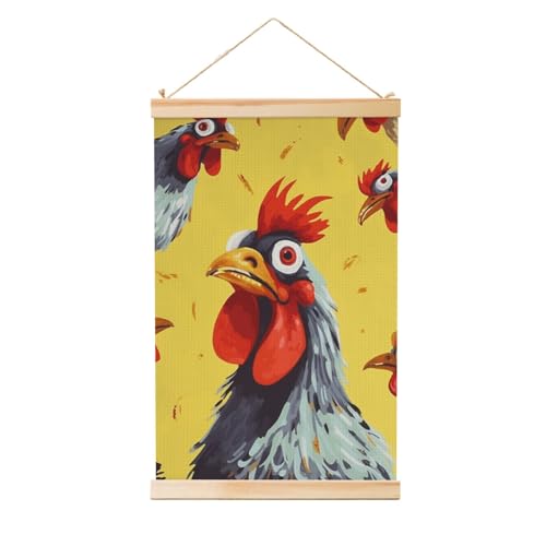 Poster mural vintage avec cintre en bois et impression sur toile salon 50x75 cm
