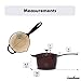 Landhaus Enameled Cast Iron Covered Sauce Pot, Pan with Lid and Two Knobs Included – 1.75 Quart (QT), Natural Non-Stick Slow Cook Enamel Self-Basting Cookware, Merlot Red Exterior with Cream Interior