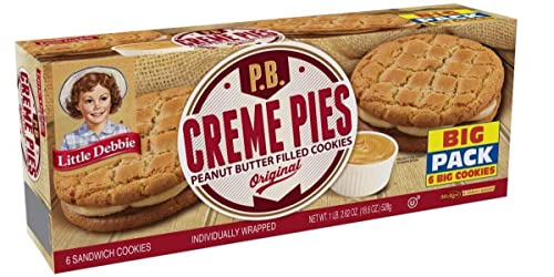 Little Debbie Peanut Butter Creme Pies, 9 Big Pack Boxes, 54 Individually Wrapped Sandwich Cookies #TOP1