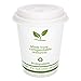 FEEDMI - Compostable Hot Cup - Eco-Friendly Disposable Cups with Lids For Coffee and Hot Beverages - Made with Sustainable Plant-Based Paper and Inks - Biodegradable, Compost Safe - Set of 100