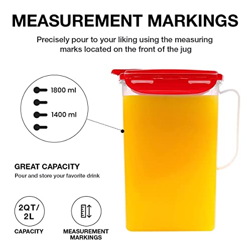 image for LocknLock Aqua Fridge Door Water Jug with Handle BPA Free Plastic Pitc