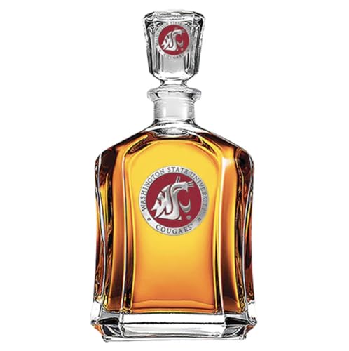 Image of Heritage Pewter Washington State Capitol Decanter | 24 OZ Whiskey Decanter for Liquor with Airtight Stopper | Expertly Crafted Pewter Glass