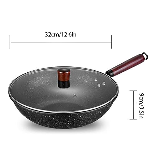 Wok con recubrimiento de granito 12.6 pulgadas con tapa miniatura 5