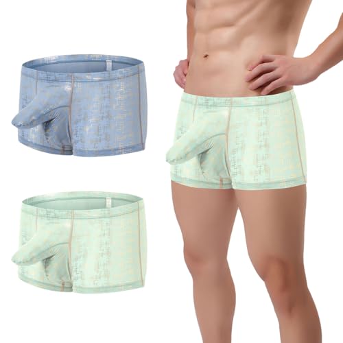 ZONBAILON Men's Breathable Boxer Briefs Underwear with Dual Pouch Short Leg Boxers Shorts