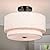 FRIDEKO HOME 3 Light Semi Flush Mount Ceiling Light Modern Close to Ceiling Light Fixture with 2-Layer Fabric Shade Light Fixtures Ceiling Mount for Bedroom Living Room Kitchen Foyer Hallway