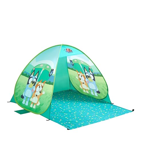Bluey Canopy Pop Up Tent for Kids Outdoor Portable Play Tent with UV Sun Shade Easy Setup Beach & Backyard Shelter Includes Carry Bag Lightweight Kids Outdoor Playhouse & Shade Canopy