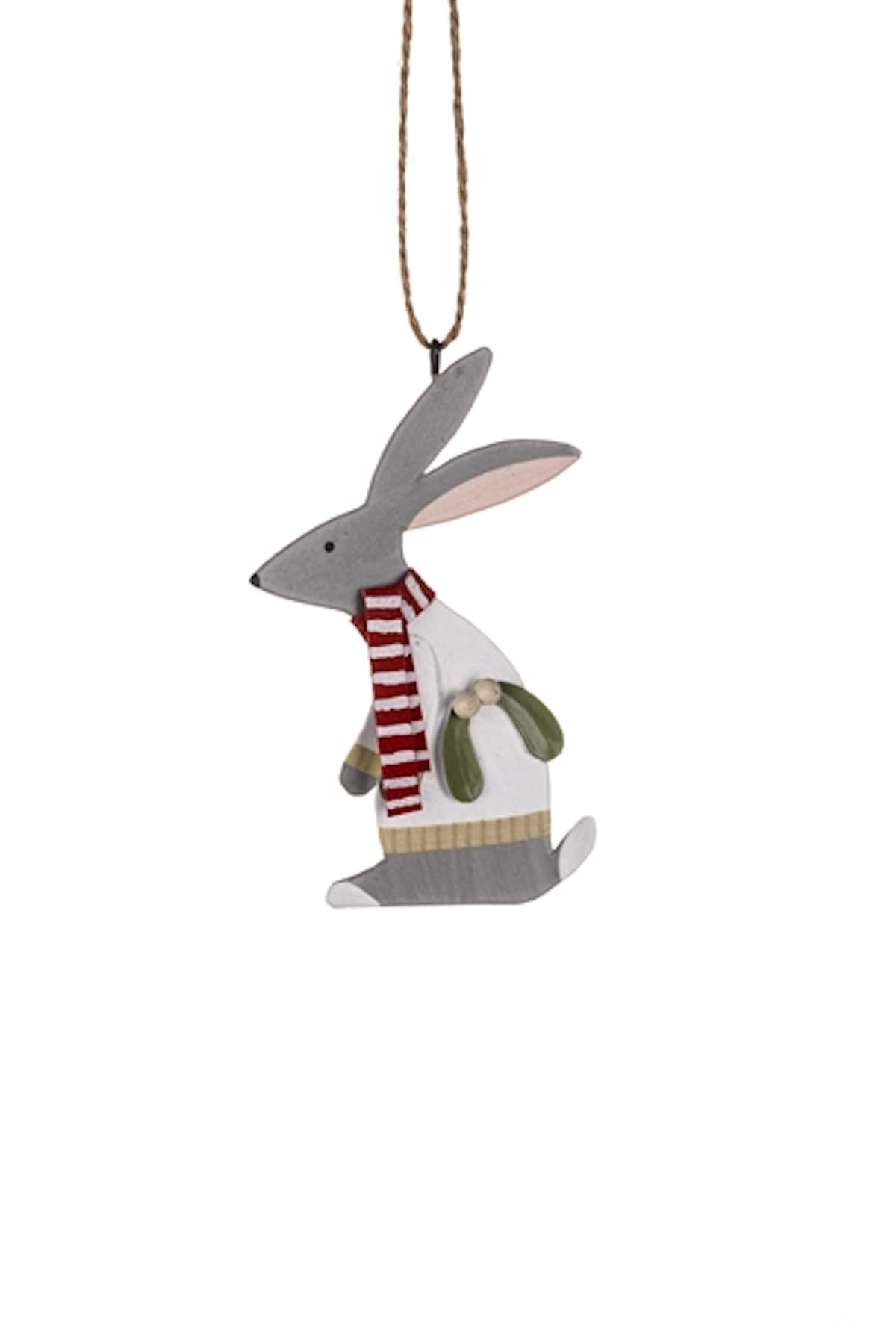 Shoeless Joe Hare in White Jumper Christmas Tree Decoration