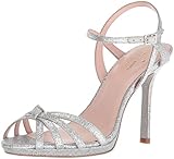 Kate Spade New York Women's Florence Heeled Sandal, Silver Thin Glitter, 9 Medium US