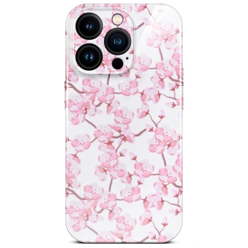 ONEFLOW Funda para iPhone 16 Pro con diseño floral, con protección para cámara, diseño floral, diseño de flores, flores de cerezo