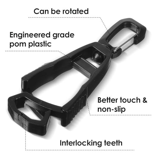 LIQWEI 5 Stück Handschuh Clips, 360° Drehbar Handschuhe Halter Grabber Halter Für Arbeitshandschuh Handschuhhalterung Multifunktionaler Anti-Verlust-Handschuhclip Arbeitshandschuh Clip (Schwarz)