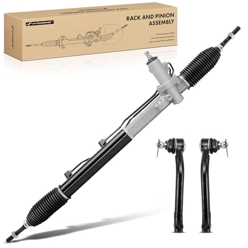 A-Premium - 3PCS Hydraulic Power Steering Rack and Pinion Compatible with Kia Sorento 2011 2012 2013 & Hyundai Santa Fe 2010 2011 2012, with Outer Tie Rod Ends