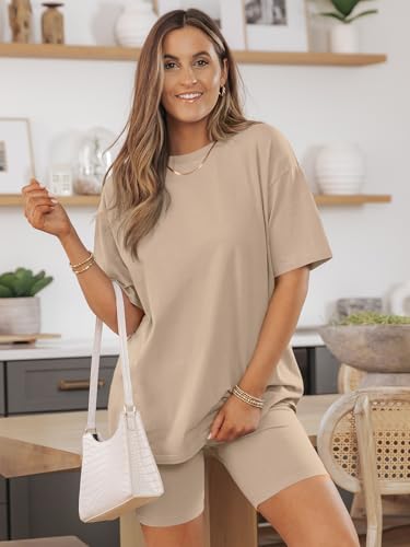 Image of AUTOMET Womens 2 Piece Sets Summer Outfits 2026 Two Piece Lounge Set Matching Clothing Oversized Tshirts Biker Short Fashion