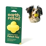 Earth Rated Dog Ball, Interactive Fetch Toy for All Breeds, Comes in Multiple Sizes, Made with Natural Rubber, Perfect for Indoor and Outdoor Use, Medium, Yellow