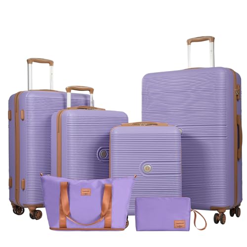 Image of 4-Piece Luggage Sets 16 inch20 inch24 inch28 inch,Suitcases with Double Spinner Wheels and TSA Lock,Hardcase 6 set Luggage with Underseat Duffel Bag