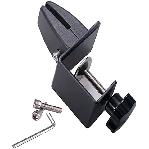 OSHIYINN Aluminum Adjustable C -Clamp Dual Direction, Sneeze Guard Support Clamp Bracket For Tabletop Clamp Bracket, Desk Partition Clamp Support for 0 to 5/8" Thick Acrylic Panels, 1PCS (Black) Cover