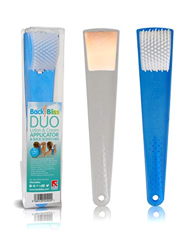 Aplicador de loción de espalda de fácil alcance para hombres y mujeres - BackBliss Pamper Pack para exfoliación corporal y hidratante de piel corporal. Made in Britain - Juego de dos