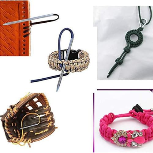 6 Stück Paracord Set, Paracord Zubehör, Paracord Nadel, Spleißnadel, Spleißwerkzeug, Paracord Nähnadel, für DIY Bastelarmbänder Webschnürsenkel Schnüre Kleidung Dekoration