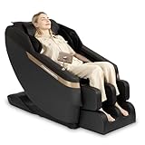 Real Relax Ganzkörper-Massagesessel,Zero-Gravity Shiatsu Massage Chair Recliner mit Fußmassage,Bluetooth und großem Touchscreen,Schwarz