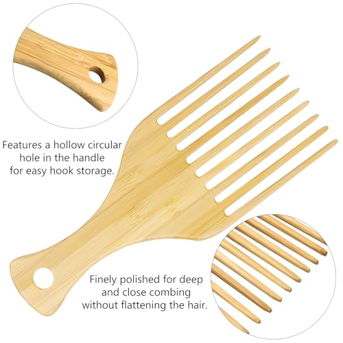 Set 2 Peines de Bambú para Cabello Afro Natural Antiestático miniatura 4
