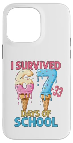 I Survived 100Days of School 67+33 �A�C�X�N���[�� �X�}�z�P�[�X iPhone 14 Pro Max �p