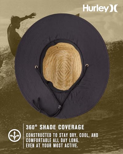 Image of Hurley Men's Straw Hat - Bayside Lifeguard Straw Sun Hat