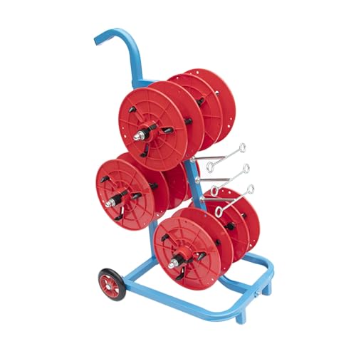 Dispensador De Estante De Carrete De Alambre 5/6 Carretes,carrito De Cable De Múltiples Ejes,estante De Desenrollado Cable Resistente,rodamientos Independientes(Red,6 reel)