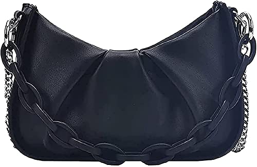 SYOSI Handbags, Shoulder Bag, Fashion Purses, for Women's Multipurpose Crossbody Flapper Dumpling Pouch Clutch And Evening Bag (Black)