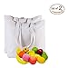 Vesfashion 2PCS Washable 15.7"x15.7"x3.3"(bottom gusset)x13"(hand drop) Resuable Cotton Canvas Tote Bag Designer Grocery Shopping Bags Convenient for Everyday Shopping&Crafting Decorating