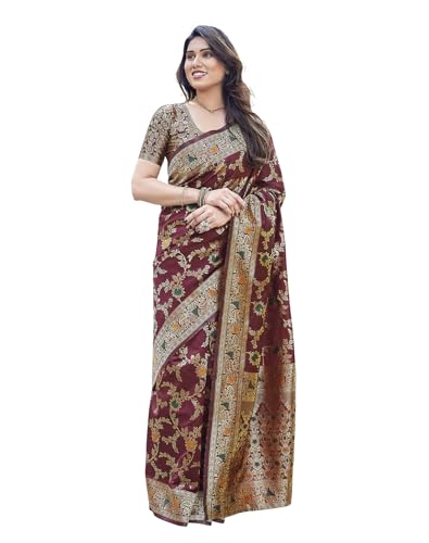 Image of Yashika Women's Banarasi Kanjivaram Art Silk Saree Set with Blouse |saree for Women | Saree | New Sari | Saree