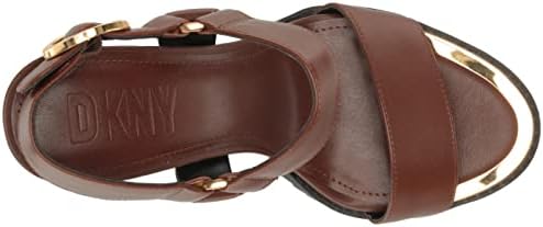 DKNY Women's Everyday Block Heel Blaire-Ankle Strap Heeled Sandal, Saddle, 8 | Image 4