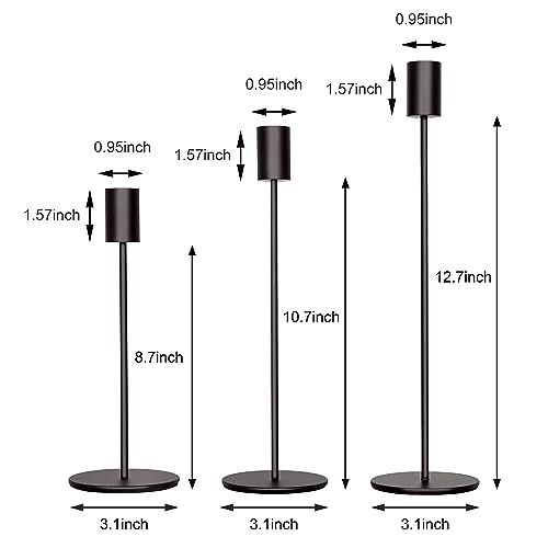 Zeochyni CANDLESICK HOLDERS 01 Black Candlestick Holders Set Of 3 thumb #5
