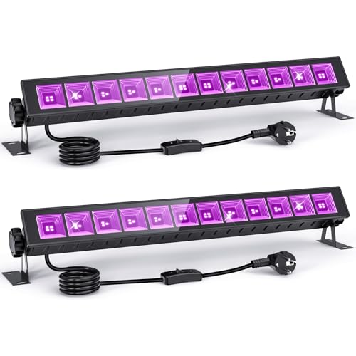 MEEKBOS Lumière Noire LED 45W, Barres UV 395 nm pour Fête Fluorescente, Peinture Corporelle, Halloween, Affiches Fluorescentes, Décoration Anniversaire,...