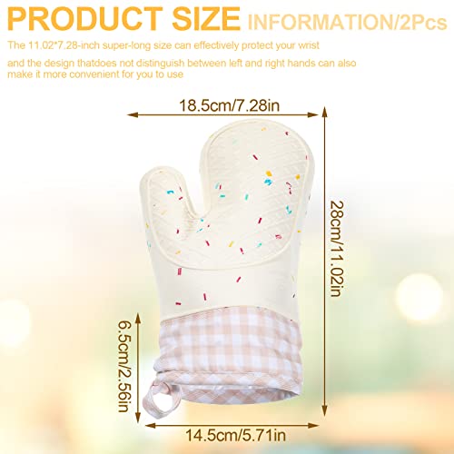 Set Of 2 Silicone Shell Kitchen Oven Mitts Waterproof Silicone Oven Mitts For Heat Resistant 500 Degrees Washable Kitchen Mittens With Cotton Lining For Cooking Baking Bbq Grilling Microwave #TOP1
