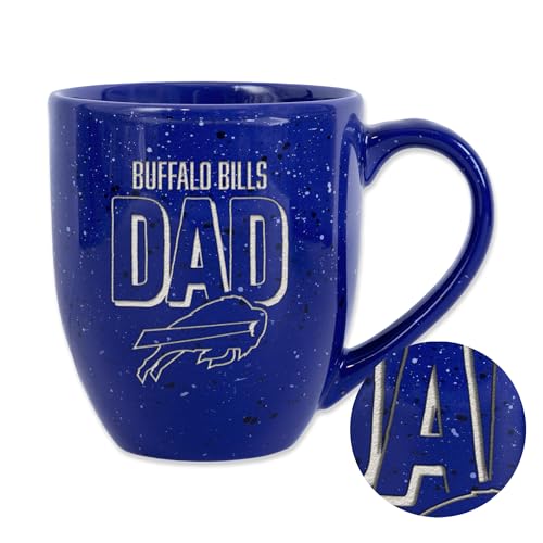 Rico Industries NFL Football Buffalo Bills Dad Royal Blue 16 oz Team Color Laser Engraved Speckled Ceramic Coffee Mug