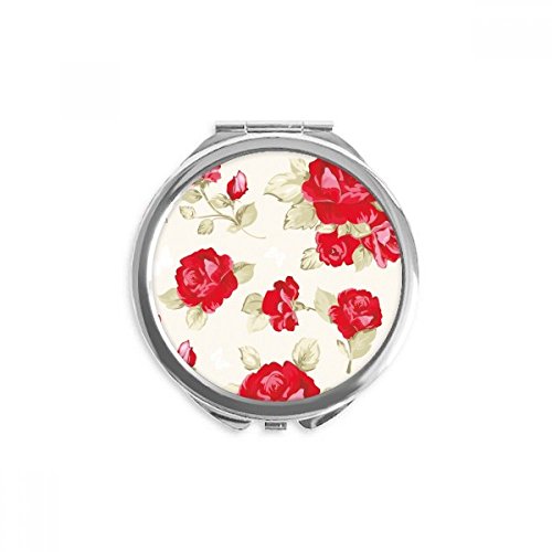 Miroir rond maquillage de poche compact dessin rose rouge pour corriger son teint partout