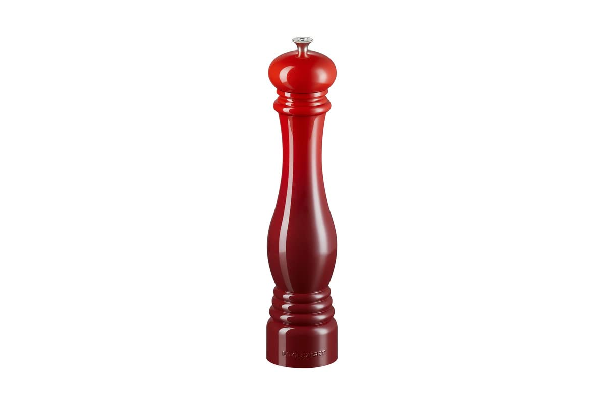 Le Creuset Classic Adjustable Salt Grinder, Large, Chip-Resistant ABS Plastic, Anti-Corrosion, 518 g, Cerise, 96002800060000