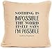 Audrey Hepburn - Cojín con cita inspiradora «Nothing Is Impossible» con almohadilla, mejor almohada para regalo, ideal para Navidad, cumpleaños o cualquier otra ocasión, 45,7 x 45,7 cm