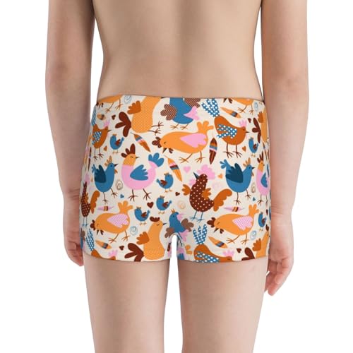 Boys' Cotton Boxer Brief Soft Underwear-Cute Chickens3
