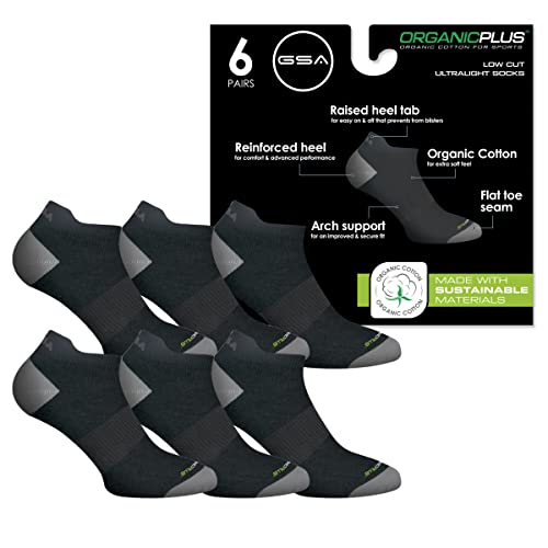 GSA OrganicPlus Cotton, Low Cut Men’s Performance Socks
