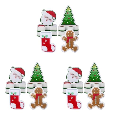 Kznifmk 24 Esponjas NavideñAs de Cocina, Esponjas de Doble Cara para Lavar Platos, Papá, ÁRbol de Navidad, Hombre de Jengibre