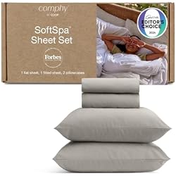 Coop Home Goods Comphy SoftSpa Bed Sheet Set of 4 Pieces, Dove Grey Full, Super Soft Full Sheets, Flat and Fitted, Luxury Spa and Hotel Quality Bed Sheets and Pillowcase Set