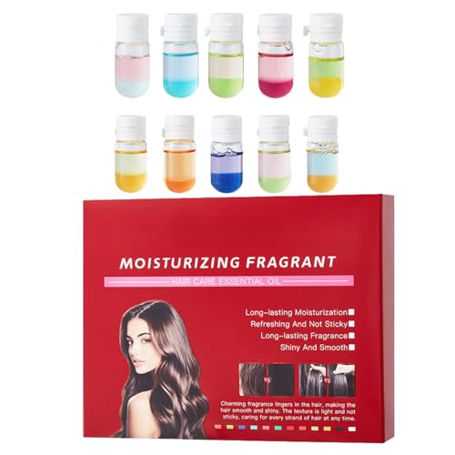 2-In-1 Hair Perfume & Hair Oil - 10 Pcs Mini Hair Perfume For Women - Hair Serum For Dry Damaged Hair - Long Lasting Moisturization And Fragrance Hair Care Gift Set For All Hair Types Daily&Travel