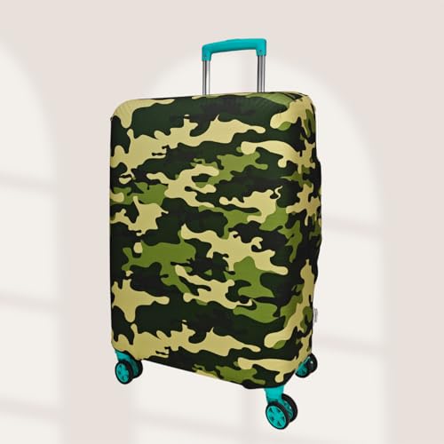 Image of Printed Polyester Suitcase Cover Stretchable Luggage Protector Trolley Bag Cover Travel Accessory (Fougi Yellow-M,L)