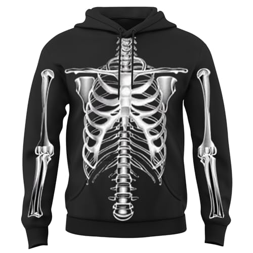 Skeleton Costume,Skeleton Onesie Adult,Halloween Pajamas Men,Halloween Costume Men Black Large - image 3