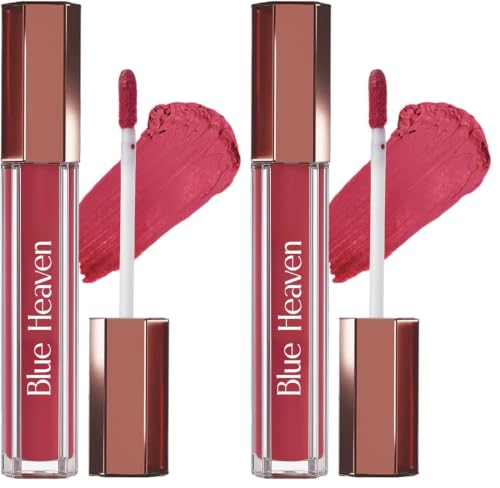 Image of Blue Heaven Roseate Lip Cream| Light Weight Mousse Texture | Hydrating & Plumping Liquid Lipstick for women | Enriched with Peptides, Hyaluronic Acid & Cocoa Butter | Its Roseate | 3.5ml (Pack of 2)