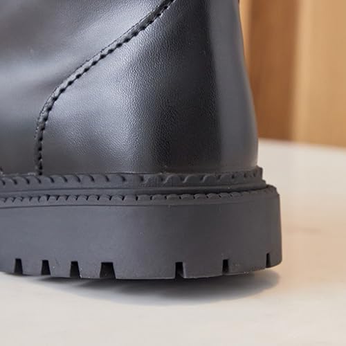 IWIHMIV Girls Riding Boots Girls Tall Boots Mid Calf Boots Leather Girls Riding Boots Fashion Side Zipper High Boots for Toddler2