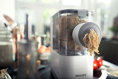 Philips Kitchen Appliances Machine à pâtes et nouilles compacte Viva Collection, livrée avec 3 disques de façonnage classiques par défaut, entièrement automatique, livre de recettes, petit, blanc