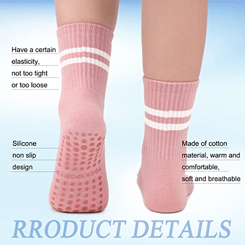 5 Pairs Grip Socks Yoga Socks With Grips For Women Non Slip, Pilates, Workout, Pure Barre, Ballet, Dance, Hospital Socks #TOP2